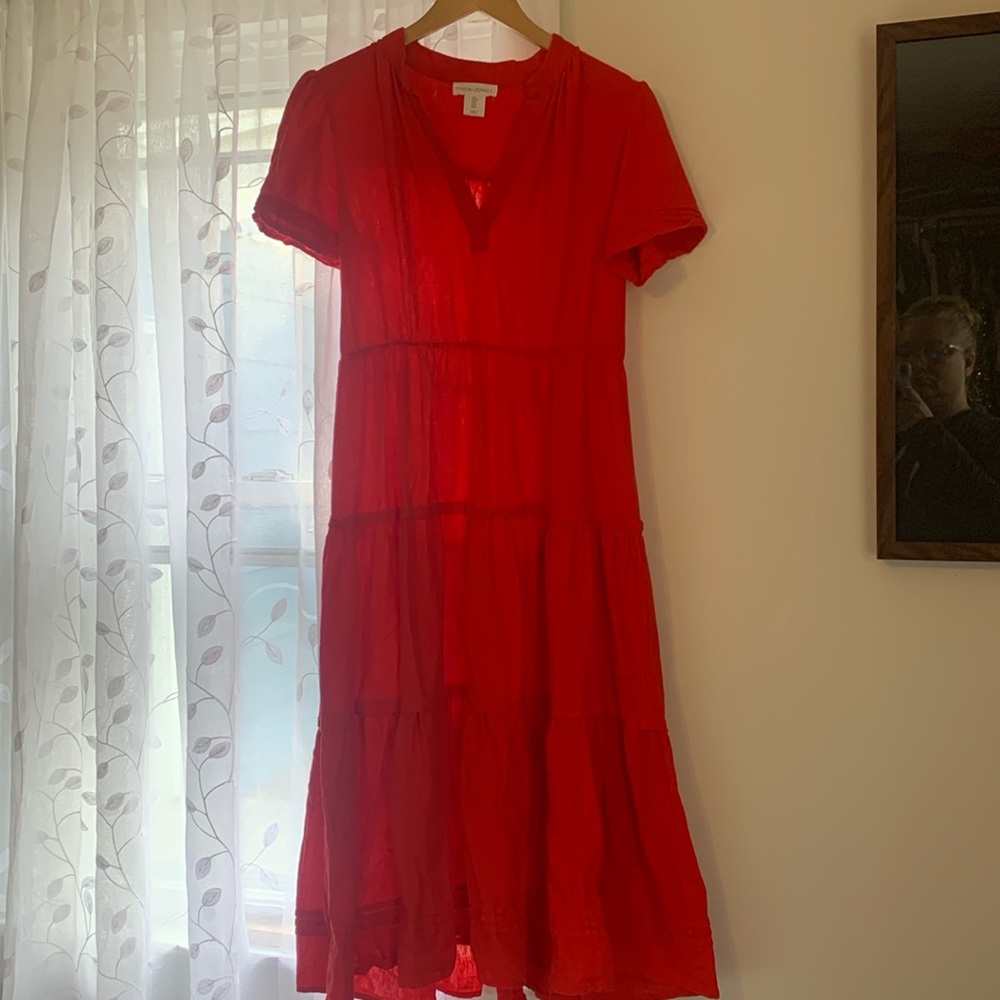 Cynthia Rowley Women’s red tiered dress Small